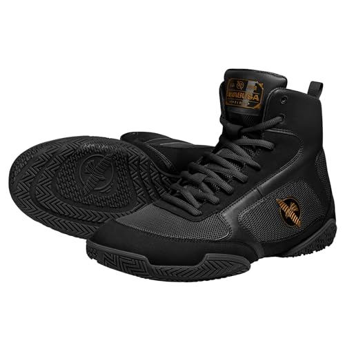 Hayabusa Pro Boxing Shoes for Men & Women - color: Black, size: 10 Women/8.5 Men