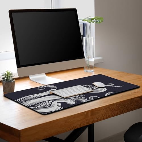 Game Mat Black Gaming Mouse Pad Extra Large Mouse Pads Computer Desk Accessories for Men Computer Mats Mousepad XXL Non-Slip Rubber Base 35.4 X 15.7 for Game Office, Octopus - color: Octopus