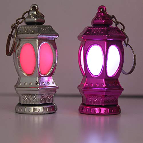 Uonlytech 20pcs Mini Keychain Flashlights LED Pocket Ramadan Lantern Keyring Light Lamp Islam Eid Gift for Bag Handbag Purse (Random Color)
