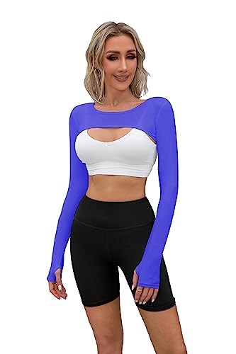 Cooling Shawl Arm Sleeve Sun Protection Women's tops for Golfing,Riding,Driving - color: Dark Blue, size: Medium