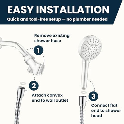 BRIGHT SHOWERS Extra Long Shower Hose 118 Inches – Stainless Steel Handheld Shower Hose with Brass Connectors, Anti-Kink, Leak-Proof, Easy to Install, Fits Most Shower Heads, Polished Chrome - color: Chrome, size: 118 Inch