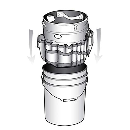 Bucket Boss Auto Boss Wash Boss Organizer for a 5 Gallon Bucket, with Fast-Drying, Exterior Mesh Pockets for Car Supplies, Allowing for Soap and Water in the Bucket, in Black, AB30060