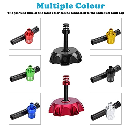 2Pcs ATV Gas Tank Vent Hose Air Vent Hose Gas Fuel Cap Universal CNC Tank Valve Vent Tube with Check Ball Aluminum Breather for YZ80 YZ85 YZ125 YZ250 YZ250F YZ400F YZ426F YZ450F Blue - color: Blue