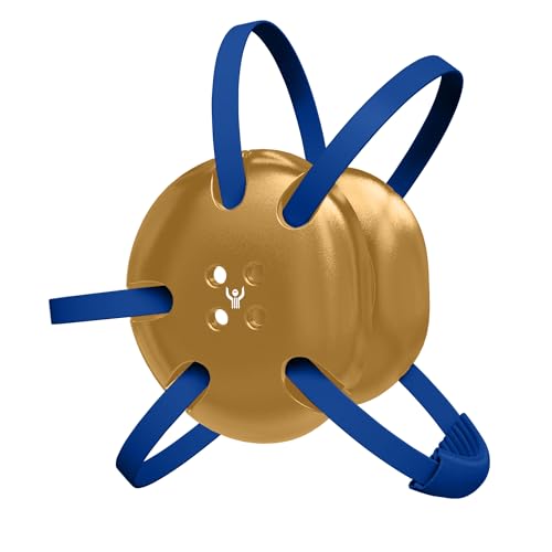 Great Call Athletics | Wrestling Classic Headgear Earguard Adult Grappling Head Gear Adjustable Ear Guards Royal Blue Straps - style: Vegas Gold w/ Royal Blue Straps