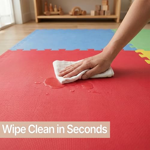 FlooringInc Baby Play Mat for Floor, Extra Large 2'x2' Foam Floor Tiles for Kids, Soft Interlocking Puzzle Mat, 1/2 Inch Thick, Non-Toxic EVA (Rainbow, 24 Tile Pack, 96 Sq Ft) - size: 24 Tile Pack