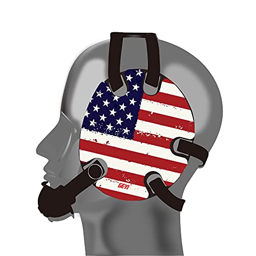 Wrestling Headgear with American Flag Wraps(Adult) - color: Black