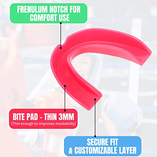 Kathfly 100 Pcs Youth Mouth Guard Football Mouth Guards Bulk Sports Mouthguard Athletic Football Mouthpiece Gum Protection for Boxing Basketball Hockey Karate(Fresh Colors)