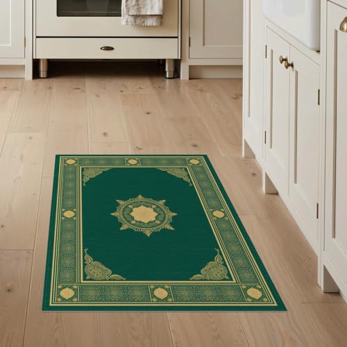 3'x5' Green Deep Islamic Prayer Design Washable Area Rug - color: Green/Pattern 16, size: 3' x 5' (Rectangular)