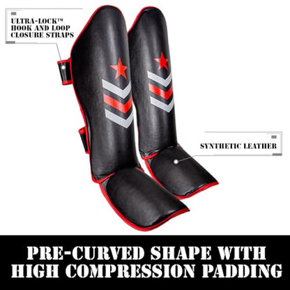 Revgear Premier Deluxe Shin Guard | Durable Lightweight Shin Guards for Any Level | Mixed Martial Arts (MMA) Kickboxing or Muay Thai - size: Large