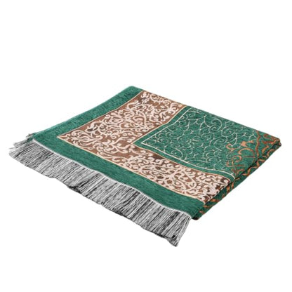 Islamic Prayer Rug Masjid Pattern Thin Mat 1pc Muslim Portable Blanket Ramadan Eid Gift Rug Turkish Prayer Carpet - Forest Green, Styled - color: 1pc Forest Greend