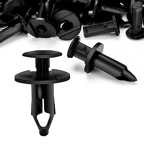 KEMIMOTO 200 PCS 8mm Universal Plastic Push Clips, Push-Type Nylon Bumper Fastener Rivet, Expansion Screws Replacement Compatible with Polaris RZR Ranger Can-Am Maverick Teryx Talon Pioneer Auto Body