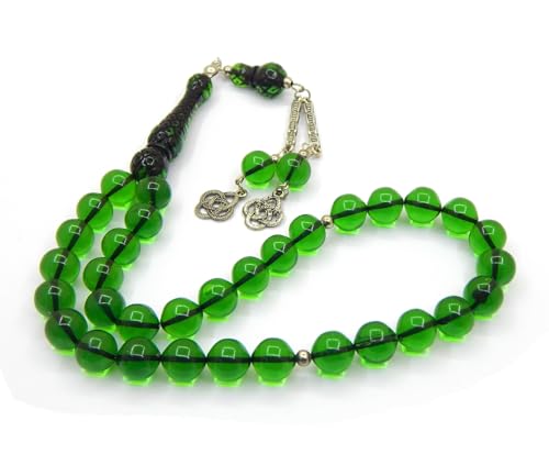Perlin Prayer Beads Tesbih Tasbih Tespih Misbaha Subha 33, 10mm Round Shape Muslim Islamic Rosary with Ethnic Prayer Beads Jewelry Bracelets