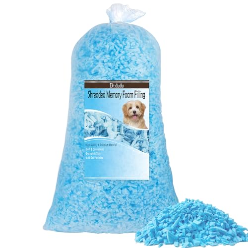 DR.DUDU 2.5lbs Bean Bag Filler Foam, Shredded Gel Memory Foam Filling, Premium Soft and Comfortable Pillow Stuffing Foam for Couch Cushion Dog Bed Chair Arts Crafts Stuffed Animal - size: 2.5lb