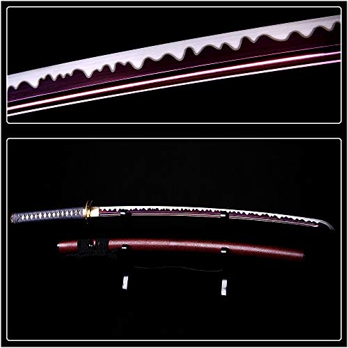 siwode Katana Handmade Full Tang Sharp, Alloy Tsuba Japanese Samurai Sword High Carbon Steel 1060,T10 1095, 40-Inch - color: Dragen fly