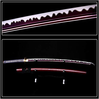 siwode Katana Handmade Full Tang Sharp, Alloy Tsuba Japanese Samurai Sword High Carbon Steel 1060,T10 1095, 40-Inch - color: Dragen fly