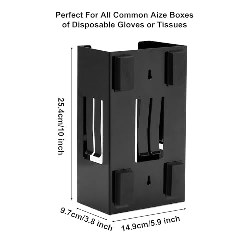 CASOMAN Magnetic Glove Dispenser - 8LBS Capacity, Wall Mount Magnet, Black Dispenser Box - color: Black
