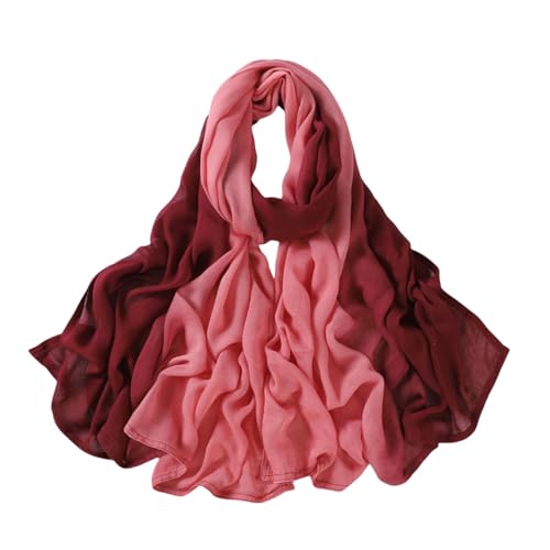 Fashion Gradient Color Hijab Scarf for Women Soft Modal Instant Jersey Hijab Head Wraps Long Shawls - color: Color 2