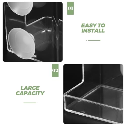 Mipcase Automatic Fish Feeder Tube for Aquarium Tank Acrylic Floating Fish Food Dispenser with Holder Anti-Scattering Sinking Feeding Device for Shrimp Supplies