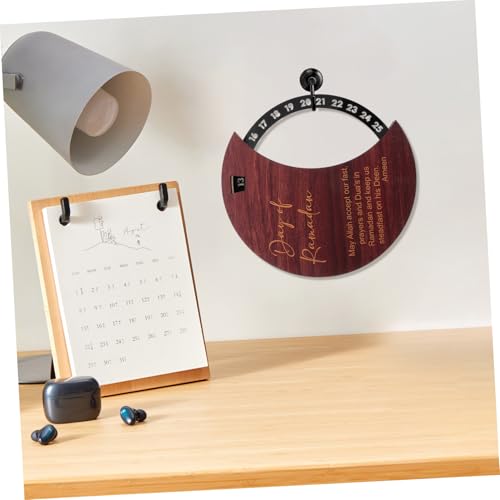 Alipis Wooden Ramadan Countdown Calendar Rotatable Calendar Eid Mubarak Decoration Holiday Countdown Decorative for Home Decor