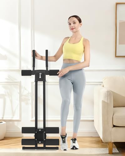 GuuG Ab Machine Ab Trainer Machine : Adjustable Ab Machine for Stomach Workout at Home Gym Ab Workout Foldable Core Strength Training Equipment Home Gym System - style: Black Ab Trainer Machine