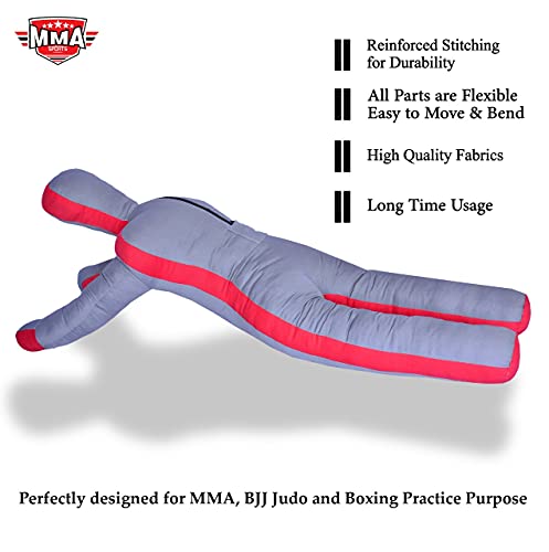 Kids Grappling Standing Dummy - Unfilled – Wrestling, Jiu-Jitsu, MMA Training Dummy with Moveable Arms and Legs – Durable Polyester Fabric - color: Grey-Stand, size: 4 ft-49 Inch