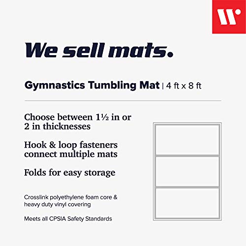 We Sell Mats Gymnastics Mat, Folding Tumbling Mat, Portable with Hook & Loop Fasteners - color: Purple / Pink, size: 4 ft x 8 ft x 1.5 in