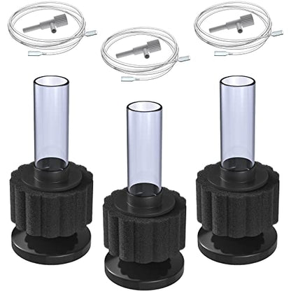 Pawfly Aquarium Nano Bio Sponge Filter Quiet Betta Fry Shrimp Foam Filter Kit with Airline Tubing for Small Fish Tank up to 3 Gallon, 3 Pack