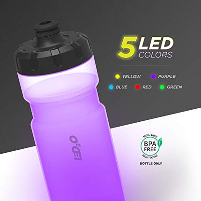 led2O Light-Up Squeeze Sports Water Bottle with Dual-Mode LED Lighting, 20 Ounce (1)