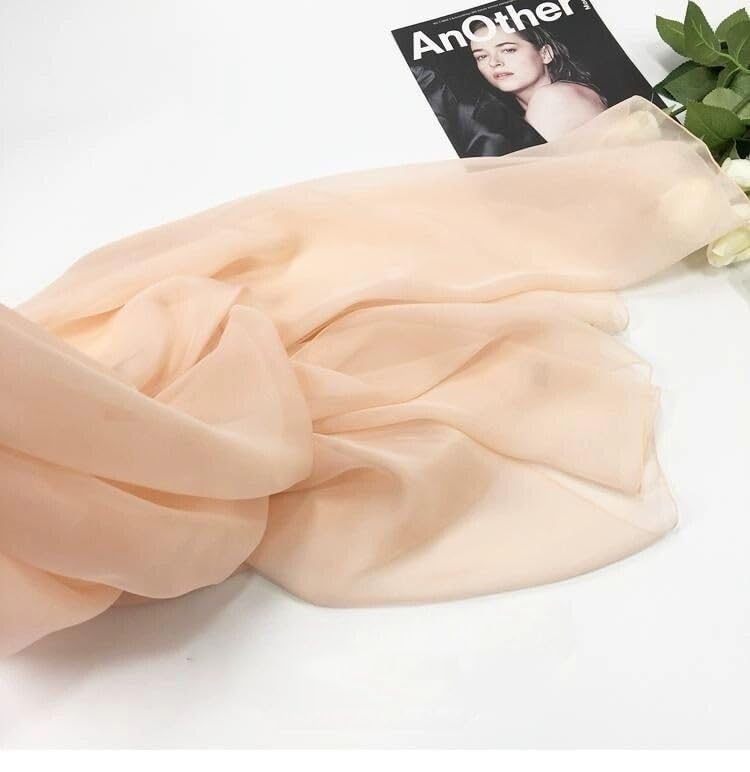 Utaly Lightweight Chiffon Scarf for Women Long Chiffon Sheer Scarf Ladies Fashion Sun-proof Shawls Wrap - color: Beige