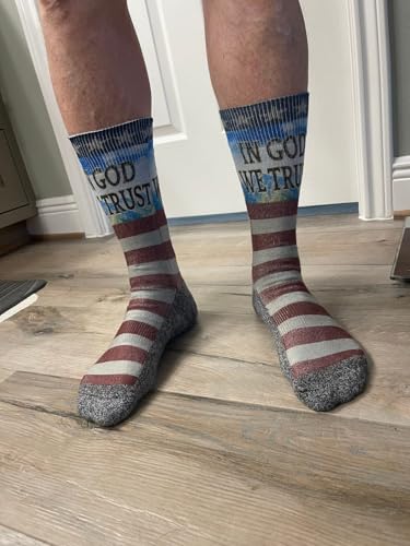 Men's – Christian Crew Socks for Men with Scripture | Moisture-Wicking | Easter Gift Idea - color: In God We Trust