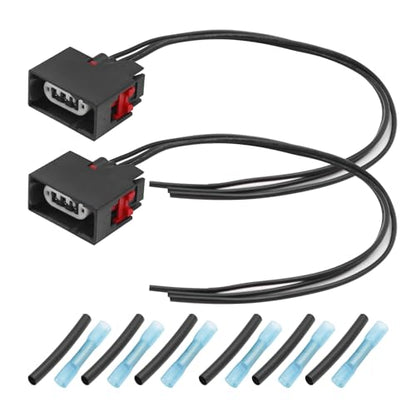 2Pcs 68065016AB Front Turn Signal Light Connector Plug Harness with Tube Replacement for Jeep Wrangler JK 2007-2018