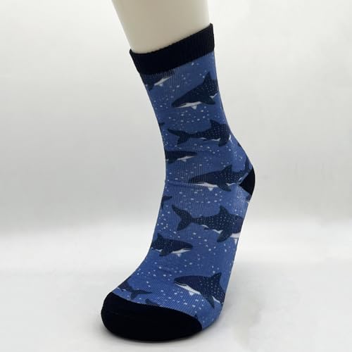 Cute Goldendoodle Unisex Funny Novelty Socks, Funky Crazy Cool Crew Dress Socks - color: Whale Sharks