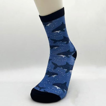 Cute Goldendoodle Unisex Funny Novelty Socks, Funky Crazy Cool Crew Dress Socks - color: Whale Sharks