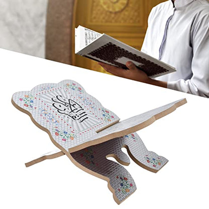 Garosa Boxwood Folding Quran Book Stand Holder and Bible Display Holder, Wooden Desktop Book Stand Rack for Reading Holy Books, Perfect for Muslim Teachers and Children