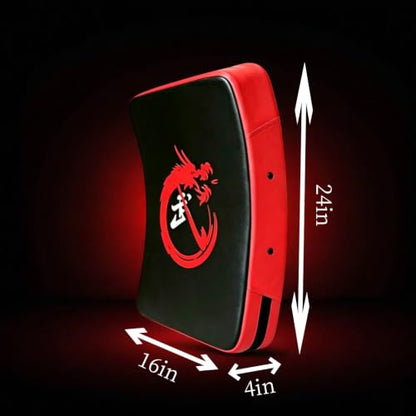 Muay Thai Kick Pad, 1 Pad Only, 24In & 15In Strike Shield, Kickboxing Boxing Training Target Pad for Martial Arts, Single Pad Only - color: Red 2, size: 24" x 16" (Large)