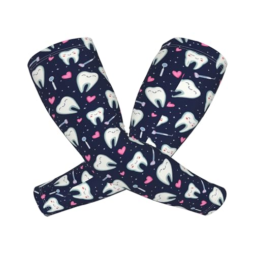 Arm Sleeves Outdoor Garden Sports Cooling Sun Sleeve for Women Men Farm - color: Dental