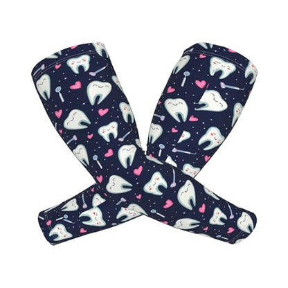 Arm Sleeves Outdoor Garden Sports Cooling Sun Sleeve for Women Men Farm - color: Dental