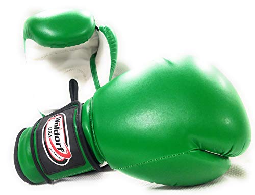 Boxing Gloves Kickboxing Muay Thai Punching Bag Vinyl Green - Durable Multi Layered Foam Padded Offers Unbeatable Price Kids and Adult Sizes - size: 16oz