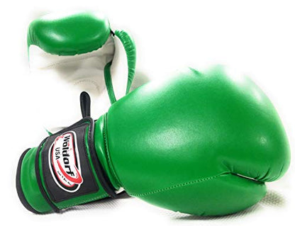 Boxing Gloves Kickboxing Muay Thai Punching Bag Vinyl Green - Durable Multi Layered Foam Padded Offers Unbeatable Price Kids and Adult Sizes - size: 16oz
