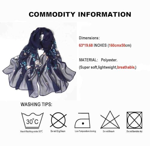 Acotavie Scarfs for Women Lightweight Fashion Scarves Print Floral Pattern Scarf Shawl Wraps - color: C005
