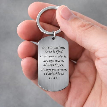 Religion Keychain – Christian Keychains Bag Charms for Women with Bible Verses, Inspirational Key Chains Gifts for Friends, Believer and Couple