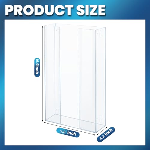 WodGod Acrylic Gloves Box Dispenser Holder Wall-Mounted,3 Box Capacity,Glove and Facial Tissue Wire Rack for Kitchen,Healthcare,Hospital,Restaurant,Workshop,Office,Etc(10”x3.2”x17”)
