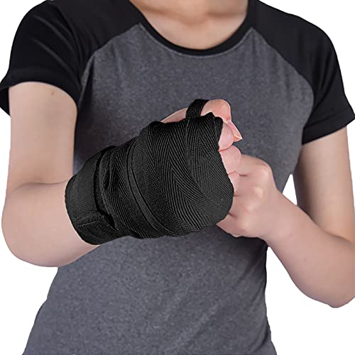 Boxing Hand Wraps Perfect Elastic Stretch Inner Boxing Gloves for Men & Women Boxing Handwraps Bandages Hand Protection Martial Arts Fighting Muay Thai Sanda for Men & Women (Pair) - color: Black