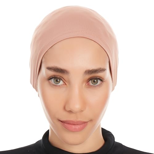 Hijab Caps Underscarf for Women – Black Hijab Cap Underscarf Turban Dreadlocks Tube – Muslim Accessories Headscarf - color: Cocoa