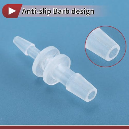 Plastic Hose Barb Fitting 1/16" x 1/8" OD Barb Straight Through Pipe Connector Clear 5 Pcs - size: 1/16"-1/8"