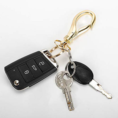 Swivel Snap Hook Keychain with 2 Key Rings, Zinc Alloy, 3.62in, Heavy Duty for Men and Women