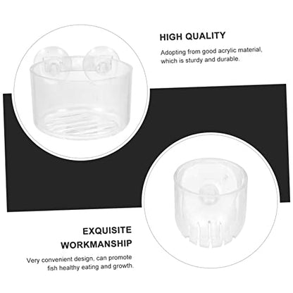 UPKOCH 4pcs Acrylic Fish Feeding Cups Suction Cups Aquarium Shrimp Feeder for Easy Feeding for Fish Tank Decoration and Worm