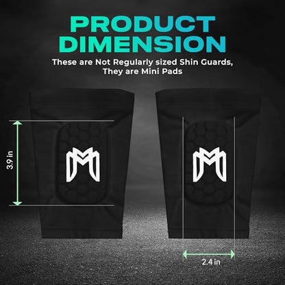 MediCaptain Mini Shin Guards Soccer – Built in Shin Pad Sleeves for Mens, Women, Teens - Small Shin Guards - Lightweight, Breathable Shin Defender Leg Protection - color: Black, size: Mini (3.9 x 2.4 in)