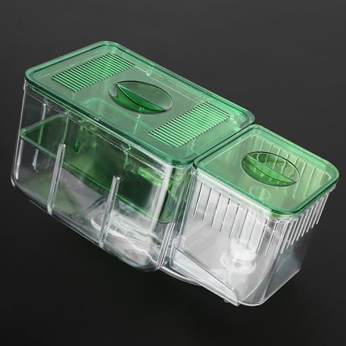 Aquarium Fish Breeding Box, Double - Layer Isolation Incubator for Small Fish Shrimp, Newborn Fry Spawning Nursery with Insert Tray for Betta Guppies Clownfish