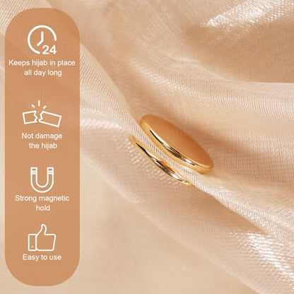 12pcs Hijab Magnetic Pins, Strong Hijab Magnets Multi-Purpose Scarf Clasp Pinless Brooch Buttons for Women Scarves Clothes Dress (Color C) - color: Color C